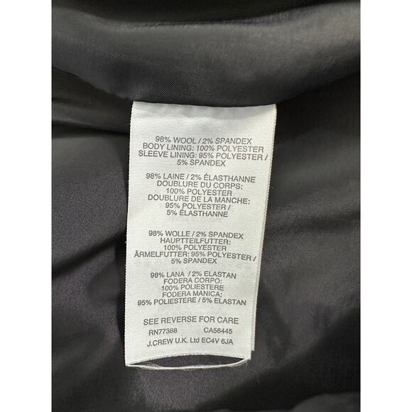 J. Crew Regent Wool Blazer Black size 2 - Picture 5 of 5